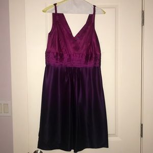 Pink/purple faded Ann Taylor Petites silk dress